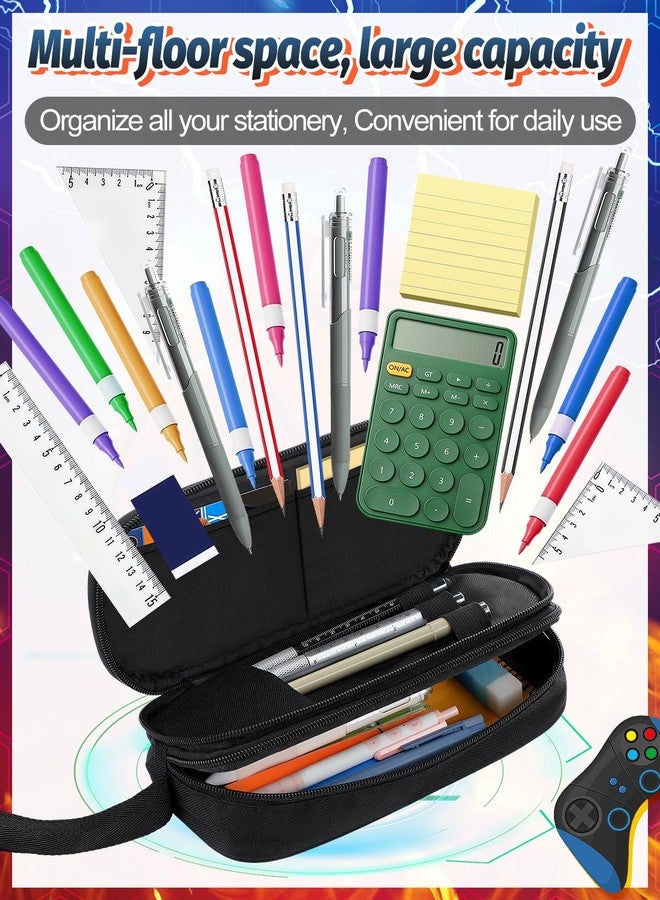 Bigmeta Pencil Case for Game Boys - Cool Large Capacity Pencil Pouch with 2 Compartments, Stationery Storage Organizer Box for Kids Students Back to School Gifts - Image 3